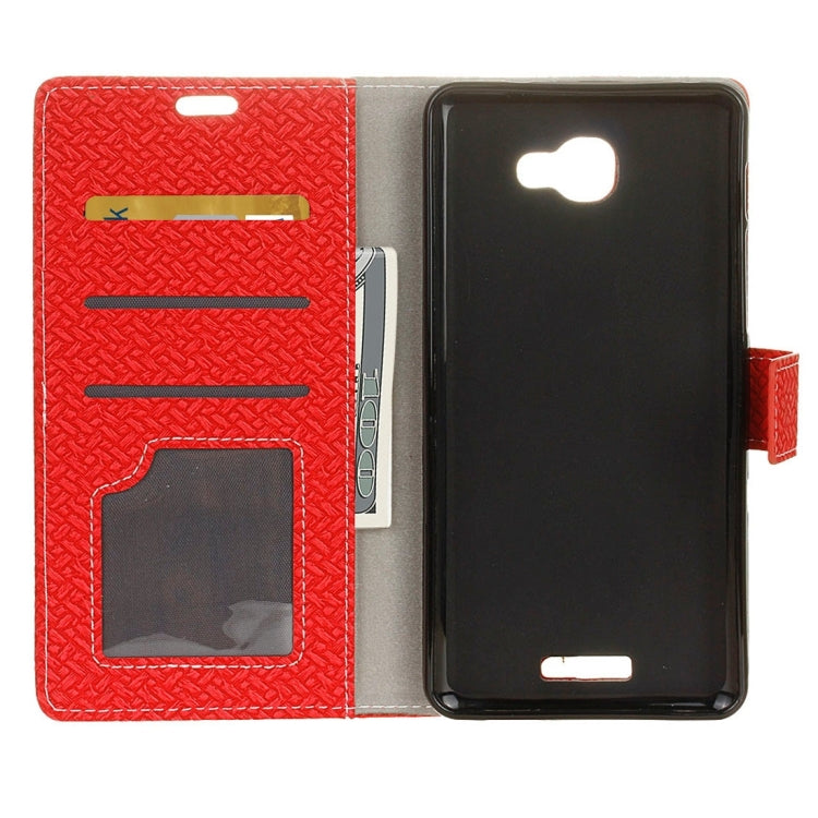 For Alcatel Flash Plus 2 Weaving Texture Horizontal Flip PU Leather Case with Magnetic Buckle & Holder & Card Slots & Wallet & Photo Frame