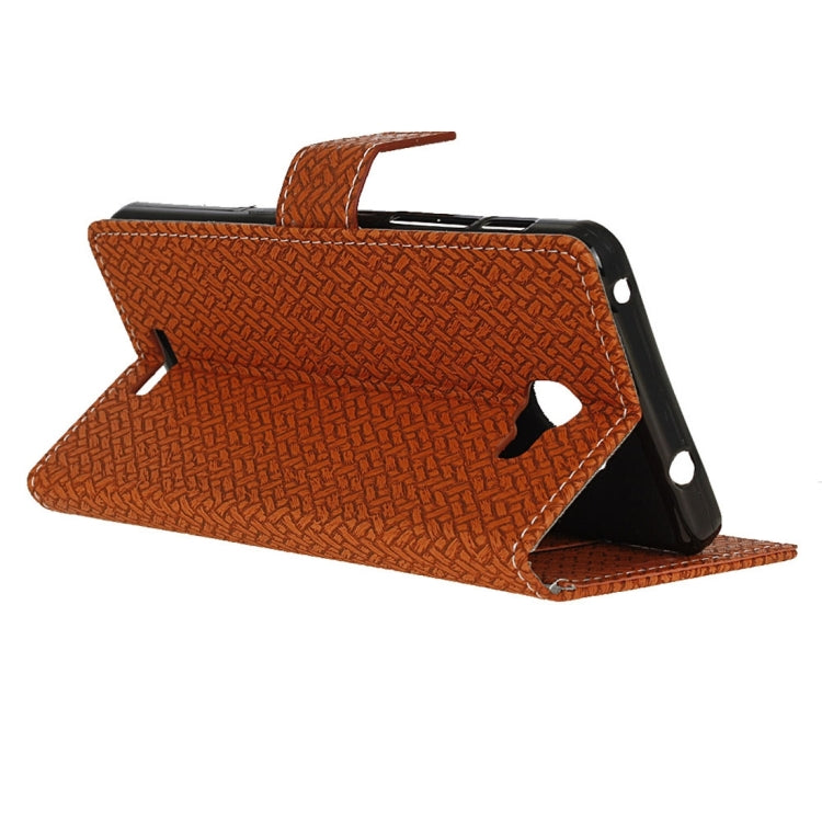 For Alcatel Flash Plus 2 Weaving Texture Horizontal Flip PU Leather Case with Magnetic Buckle & Holder & Card Slots & Wallet & Photo Frame