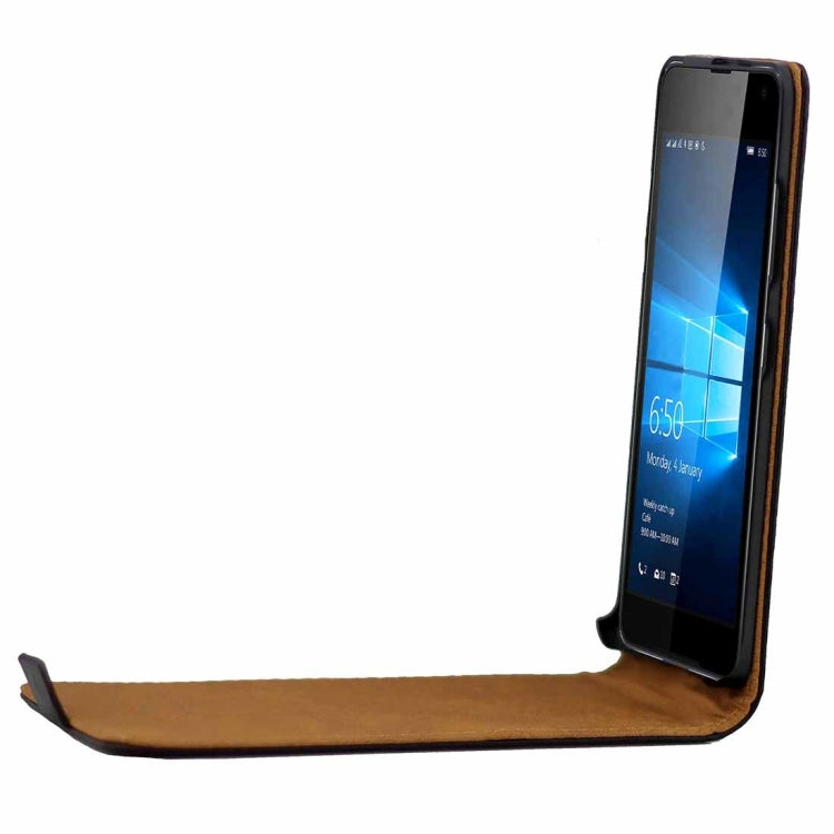 For Microsoft Lumia 650 Vertical Flip Leather Case Waist Bag with Magnetic Buckle(Black)