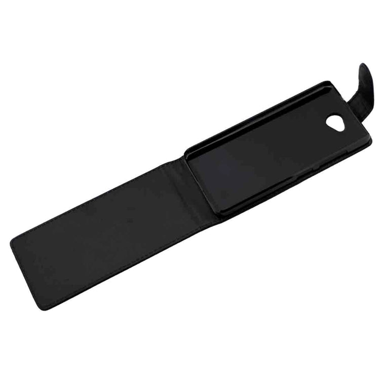 For Microsoft Lumia 650 Plain Texture Vertical Flip Leather Case Waist Bag with Magnetic Buckle(Black)