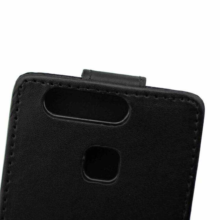 For Huawei P9 Plain Texture Vertical Flip Leather Case Waist Bag with Magnetic Buckle(Black)