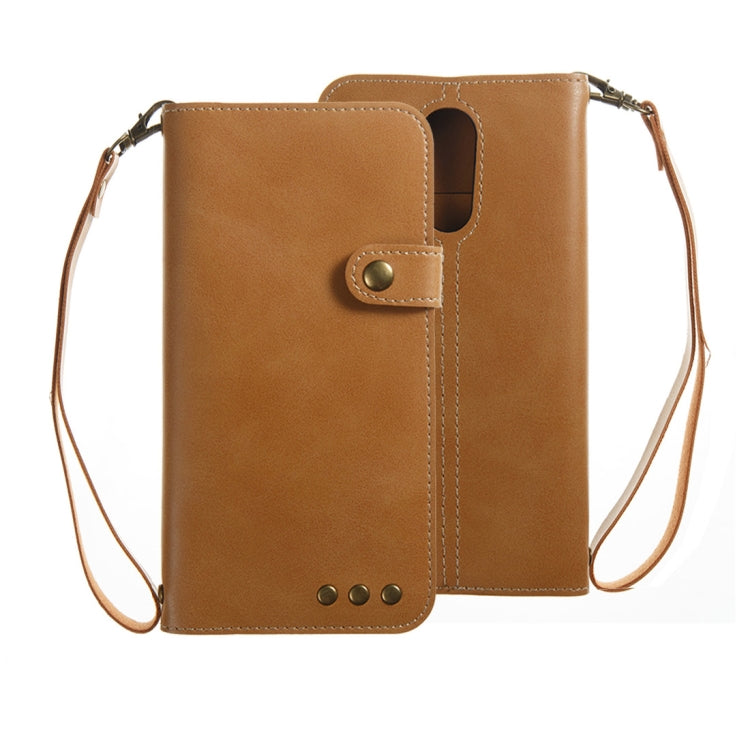 For LG K8 2017 (EU Version) Retro Crazy Horse Texture Horizontal Flip PU Leather Case with Card Slots & Wallet & Hand Strap