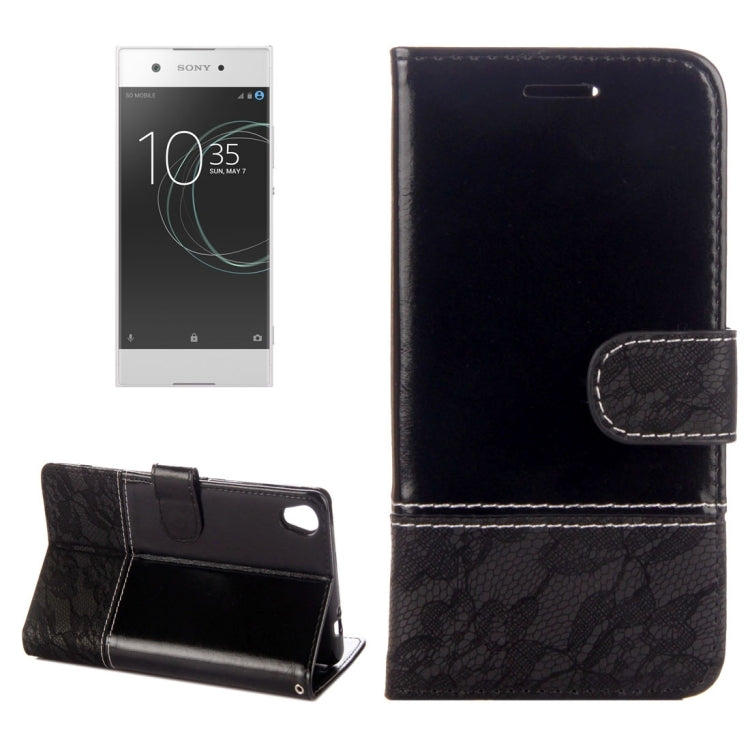 For Sony Xperia XA1 Lace Stitching Leather Case with Card Slots & Holder & Wallet