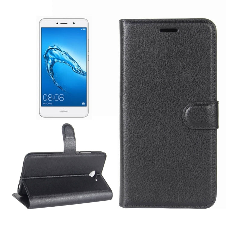 For Huawei Y7 Litchi Texture Horizontal Flip Leather Case with Holder & Card Slots & Wallet