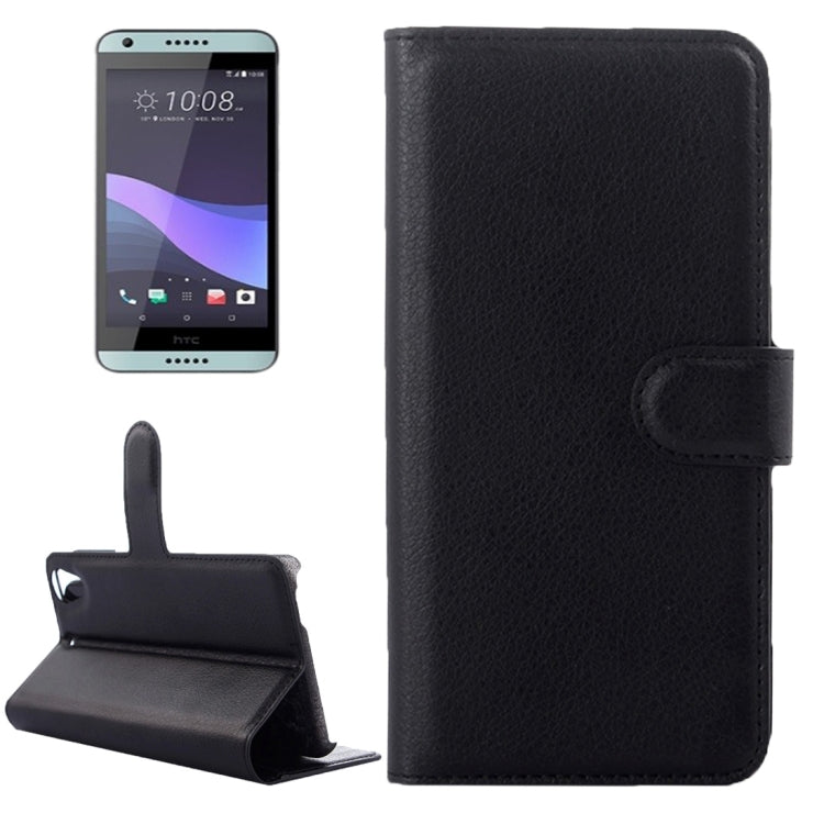For HTC Desire 650 Litchi Texture Horizontal Flip Leather Case with Holder & Card Slots & Wallet