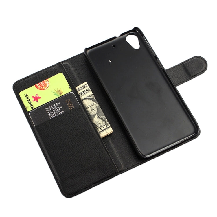 For HTC Desire 650 Litchi Texture Horizontal Flip Leather Case with Holder & Card Slots & Wallet
