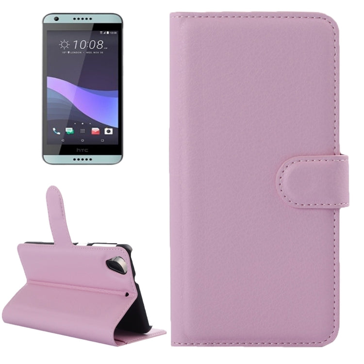 For HTC Desire 650 Litchi Texture Horizontal Flip Leather Case with Holder & Card Slots & Wallet