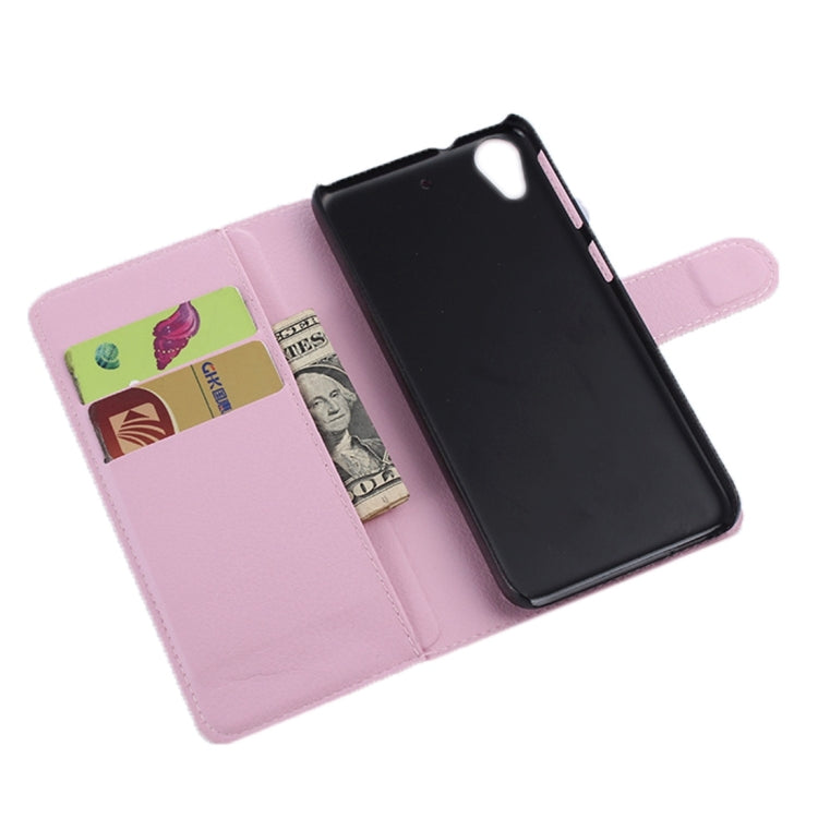 For HTC Desire 650 Litchi Texture Horizontal Flip Leather Case with Holder & Card Slots & Wallet