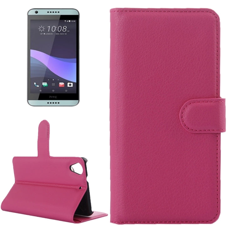 For HTC Desire 650 Litchi Texture Horizontal Flip Leather Case with Holder & Card Slots & Wallet