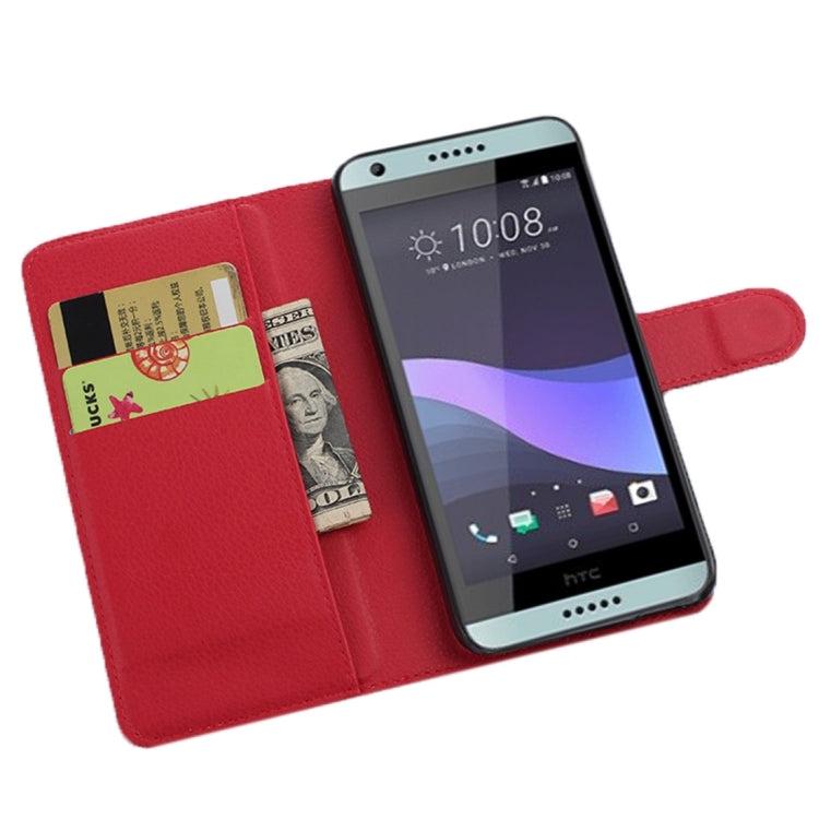 For HTC Desire 650 Litchi Texture Horizontal Flip Leather Case with Holder & Card Slots & Wallet