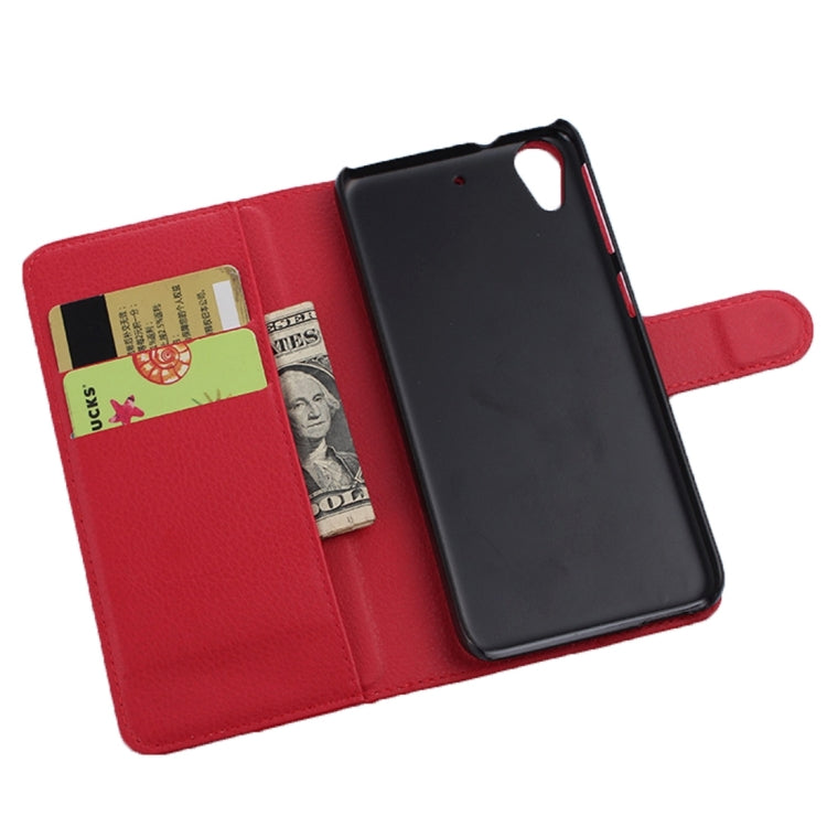 For HTC Desire 650 Litchi Texture Horizontal Flip Leather Case with Holder & Card Slots & Wallet