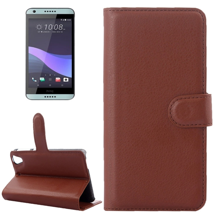 For HTC Desire 650 Litchi Texture Horizontal Flip Leather Case with Holder & Card Slots & Wallet