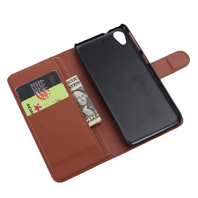 For HTC Desire 650 Litchi Texture Horizontal Flip Leather Case with Holder & Card Slots & Wallet