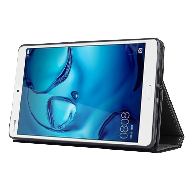 For Huawei MediaPad M3 8.4 inch Cowhide Texture Horizontal Flip Leather Case with Holder & Card Slot & Wallet & Hand Strap & Sleep / Wake-up Function