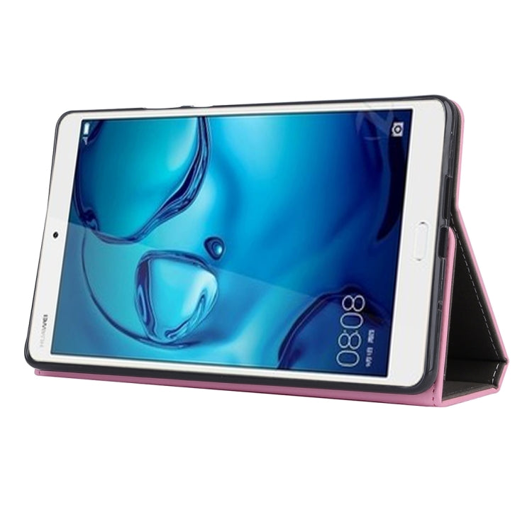 For Huawei MediaPad M3 8.4 inch Cowhide Texture Horizontal Flip Leather Case with Holder & Card Slot & Wallet & Hand Strap & Sleep / Wake-up Function