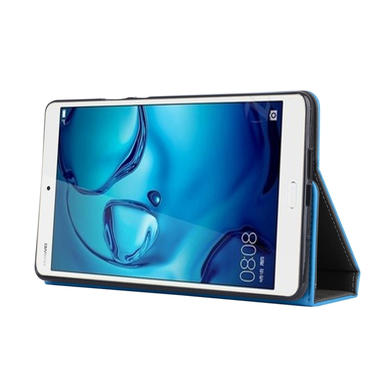 For Huawei MediaPad M3 8.4 inch Cowhide Texture Horizontal Flip Leather Case with Holder & Card Slot & Wallet & Hand Strap & Sleep / Wake-up Function