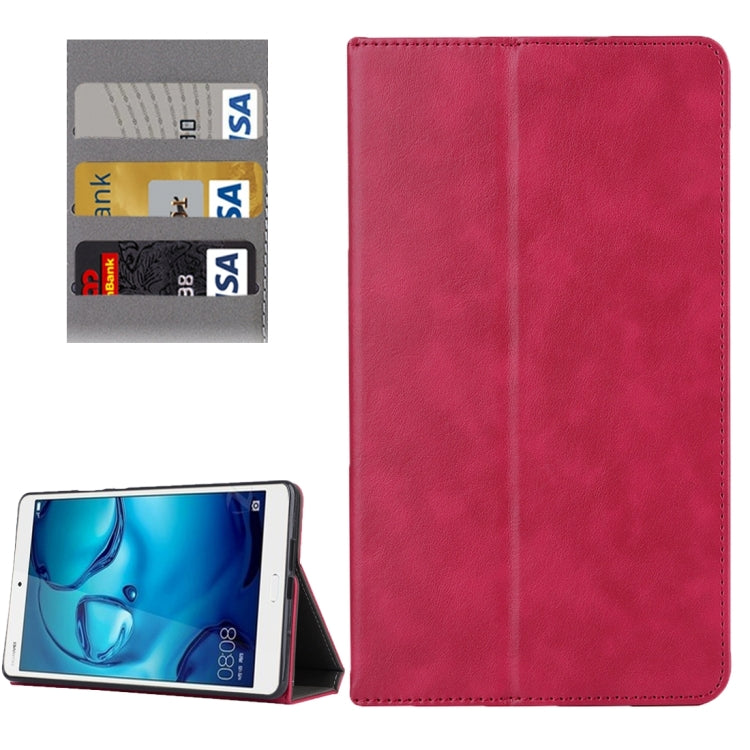 For Huawei MediaPad M3 8.4 inch Cowhide Texture Horizontal Flip Leather Case with Holder & Card Slot & Wallet & Hand Strap & Sleep / Wake-up Function