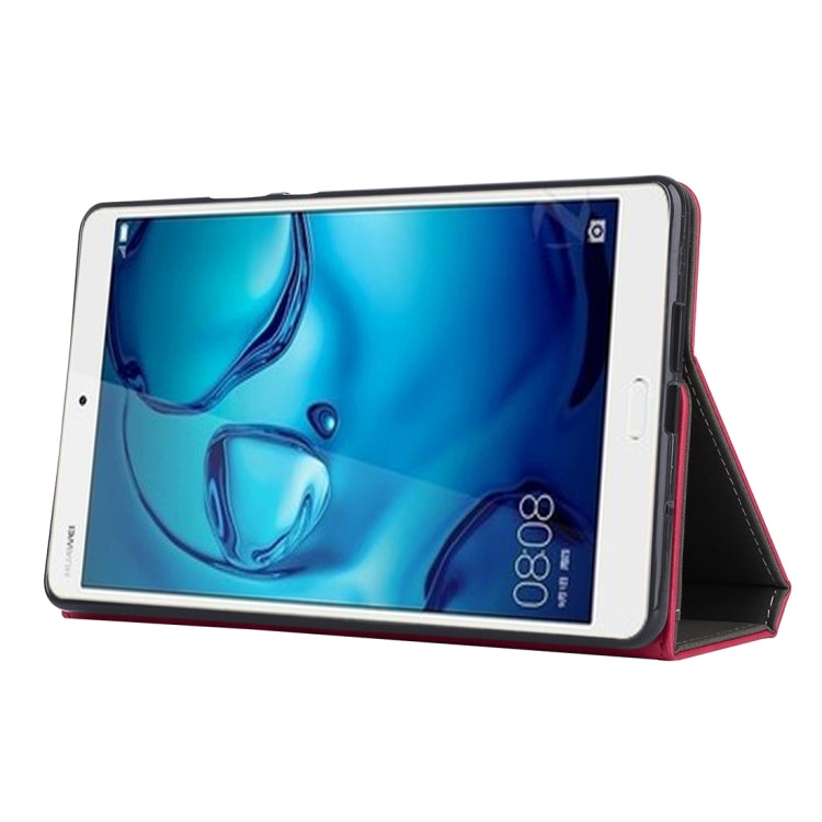 For Huawei MediaPad M3 8.4 inch Cowhide Texture Horizontal Flip Leather Case with Holder & Card Slot & Wallet & Hand Strap & Sleep / Wake-up Function