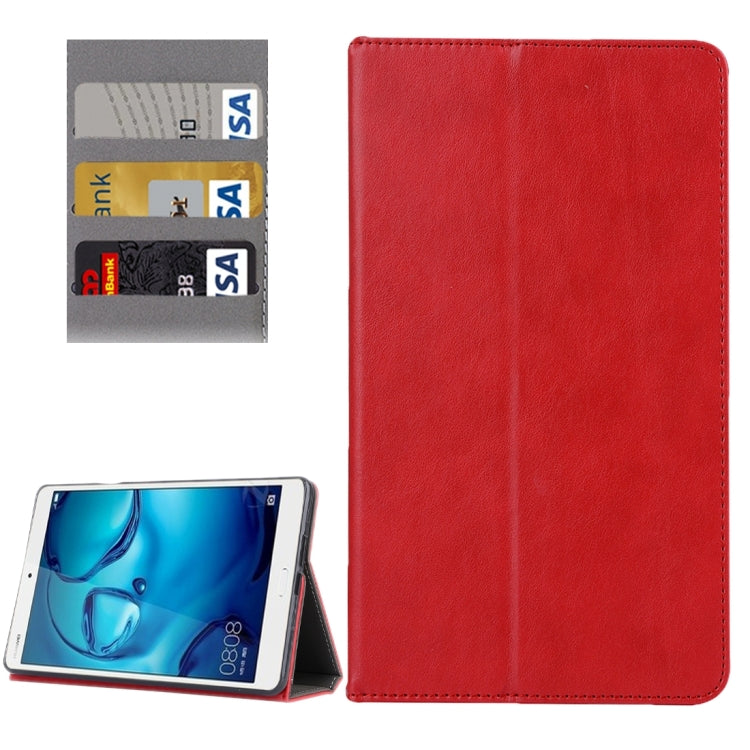 For Huawei MediaPad M3 8.4 inch Cowhide Texture Horizontal Flip Leather Case with Holder & Card Slot & Wallet & Hand Strap & Sleep / Wake-up Function