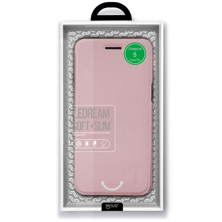 Lenuo for OnePlus 5 PU+PC Litchi Texture Horizontal Flip Leather Case with Card Slots