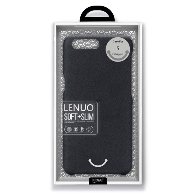 Lenuo for OnePlus 5 Litchi Texture PU + PC Paste Skin Protective Case