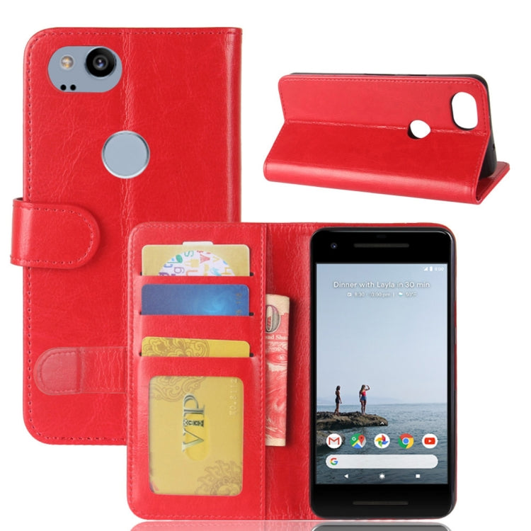 For Google Pixel 2 Crazy Horse Texture Horizontal Flip Leather Case with Holder & Card Slots & Wallet & Photo Frame
