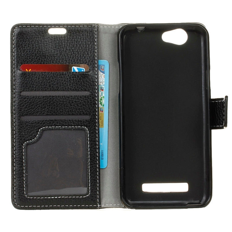 For Wileyfox Spark Litchi Texture Horizontal Flip Leather Case with Holder & Card Slots & Wallet