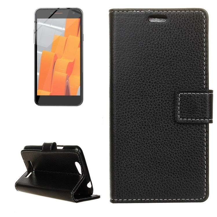 For Wileyfox Spark Litchi Texture Horizontal Flip Leather Case with Holder & Card Slots & Wallet