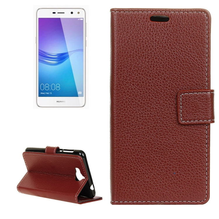 For Huawei Y5 (2017) Litchi Texture Horizontal Flip Leather Case with Holder & Card Slots & Wallet