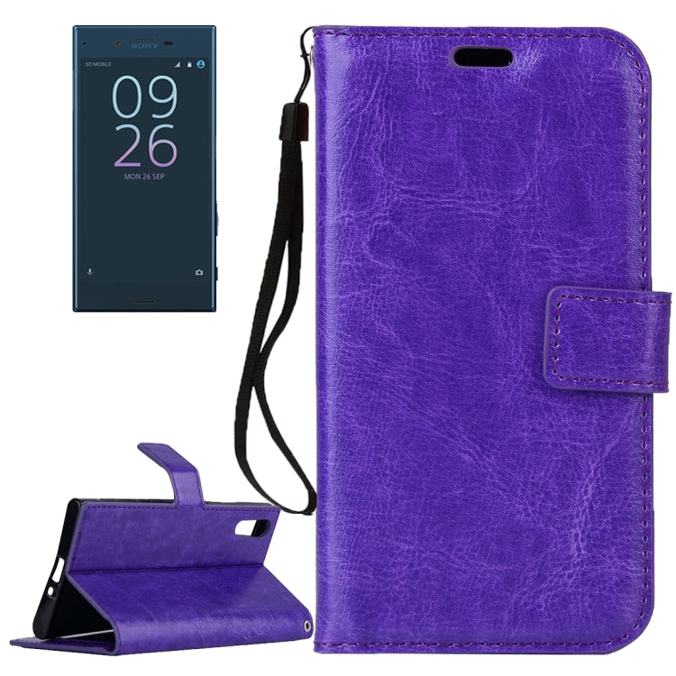 For Sony Xperia XZ Crazy Horse Texture Horizontal Flip PU Leather Case with Holder & Card Slots & Wallet & Lanyard