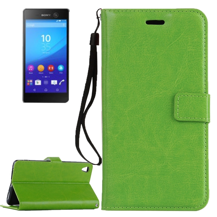 For Sony Xperia C6 Ultra Crazy Horse Texture Horizontal Flip PU Leather Case with Holder & Card Slots & Wallet & Lanyard