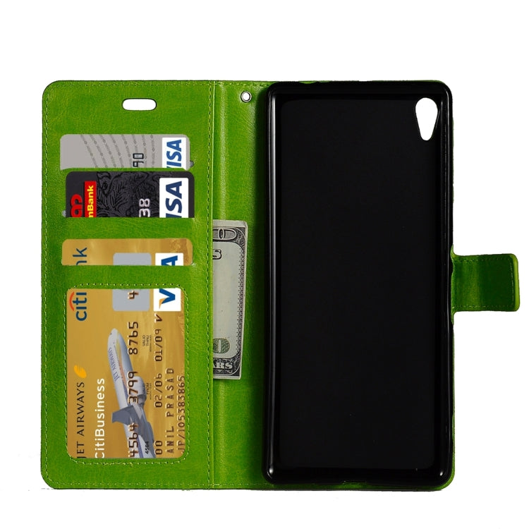 For Sony Xperia C6 Ultra Crazy Horse Texture Horizontal Flip PU Leather Case with Holder & Card Slots & Wallet & Lanyard