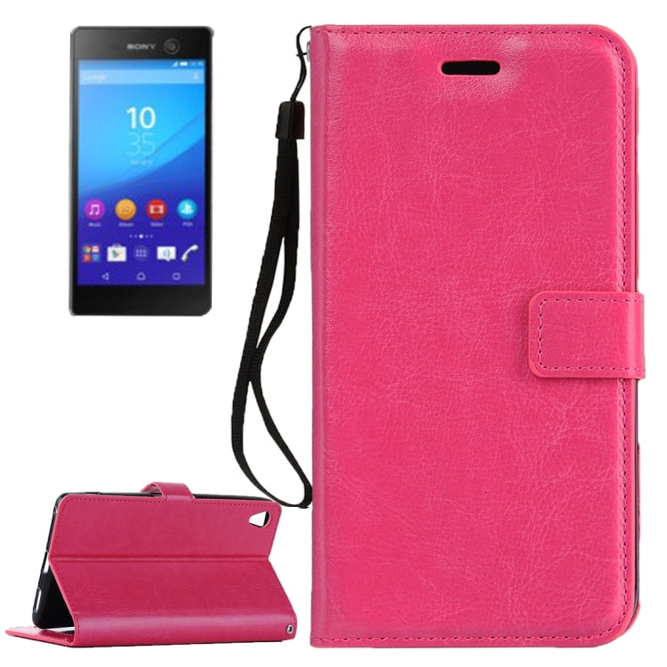 For Sony Xperia C6 Ultra Crazy Horse Texture Horizontal Flip PU Leather Case with Holder & Card Slots & Wallet & Lanyard
