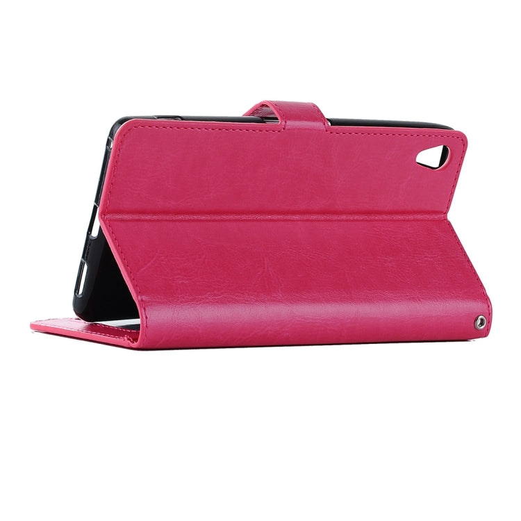 For Sony Xperia C6 Ultra Crazy Horse Texture Horizontal Flip PU Leather Case with Holder & Card Slots & Wallet & Lanyard