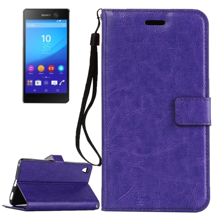 For Sony Xperia C6 Ultra Crazy Horse Texture Horizontal Flip PU Leather Case with Holder & Card Slots & Wallet & Lanyard