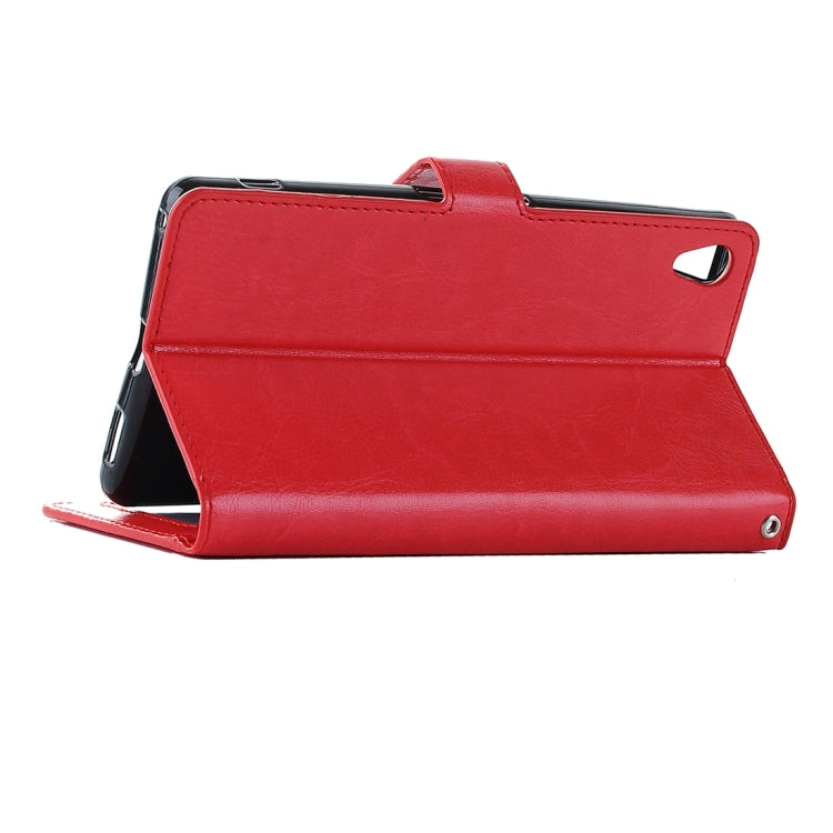 For Sony Xperia C6 Ultra Crazy Horse Texture Horizontal Flip PU Leather Case with Holder & Card Slots & Wallet & Lanyard