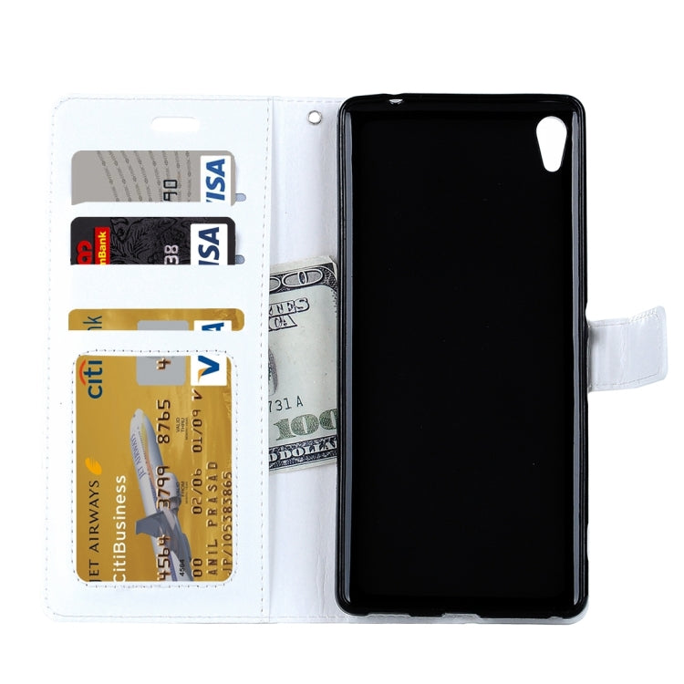 For Sony Xperia C6 Ultra Crazy Horse Texture Horizontal Flip PU Leather Case with Holder & Card Slots & Wallet & Lanyard