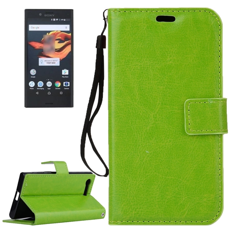 For Sony Xperia X Compact Crazy Horse Texture Horizontal Flip PU Leather Case with Holder & Card Slots & Wallet & Lanyard