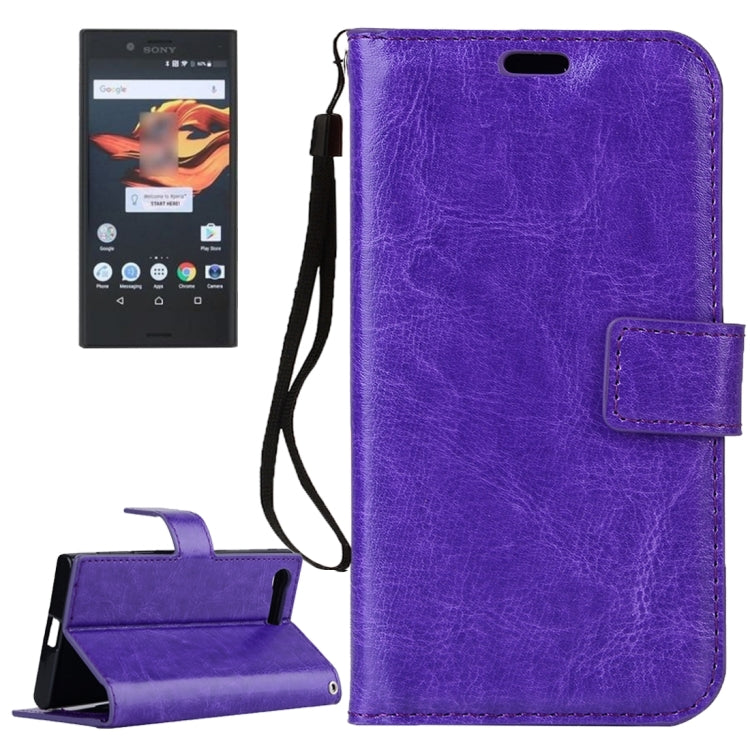 For Sony Xperia X Compact Crazy Horse Texture Horizontal Flip PU Leather Case with Holder & Card Slots & Wallet & Lanyard