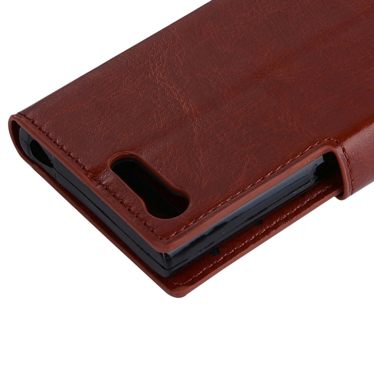 For Sony Xperia X Compact Crazy Horse Texture Horizontal Flip PU Leather Case with Holder & Card Slots & Wallet & Lanyard