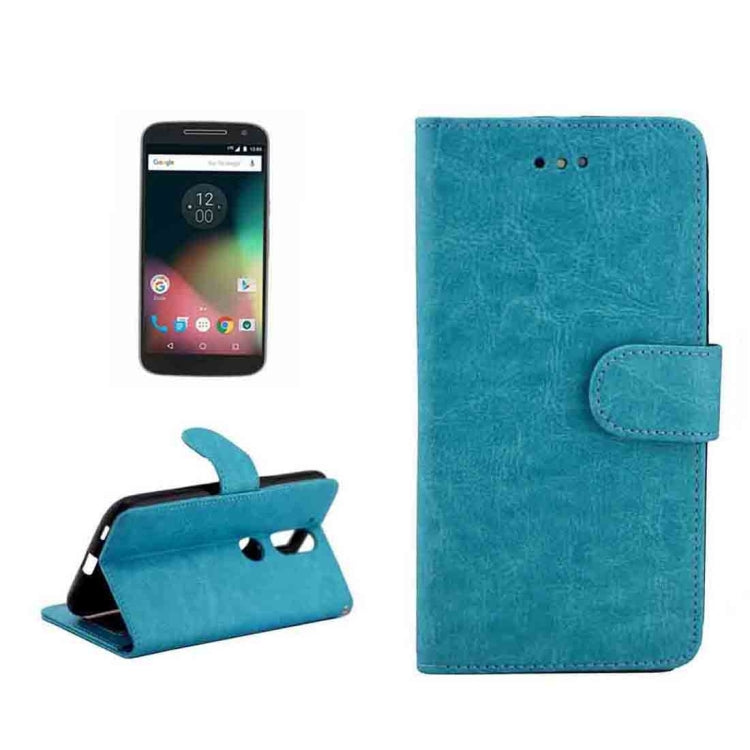 For Motorola Moto G (4rd gen) Crazy Horse Texture Horizontal Flip Magnetic Snap Leather Case with Adjustable Holder & Card Slots & Photo Frame & Wallet