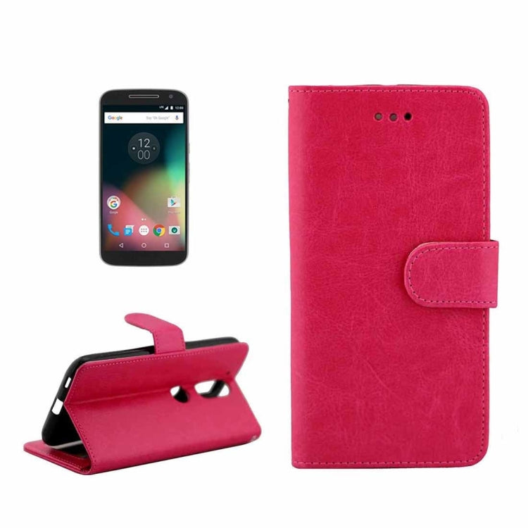 For Motorola Moto G (4rd gen) Crazy Horse Texture Horizontal Flip Magnetic Snap Leather Case with Adjustable Holder & Card Slots & Photo Frame & Wallet