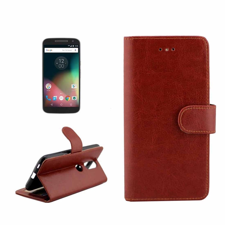 For Motorola Moto G (4rd gen) Crazy Horse Texture Horizontal Flip Magnetic Snap Leather Case with Adjustable Holder & Card Slots & Photo Frame & Wallet