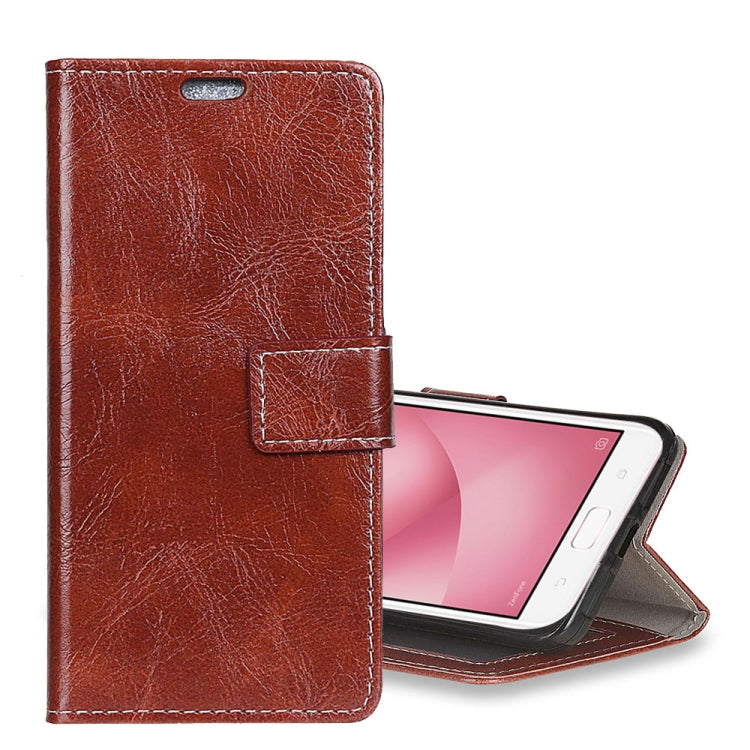 For Asus ZenFone 4 Max ZC520KL Retro Crazy Horse Texture Horizontal Flip Leather Case with Holder & Card Slots & Wallet & Photo Frame