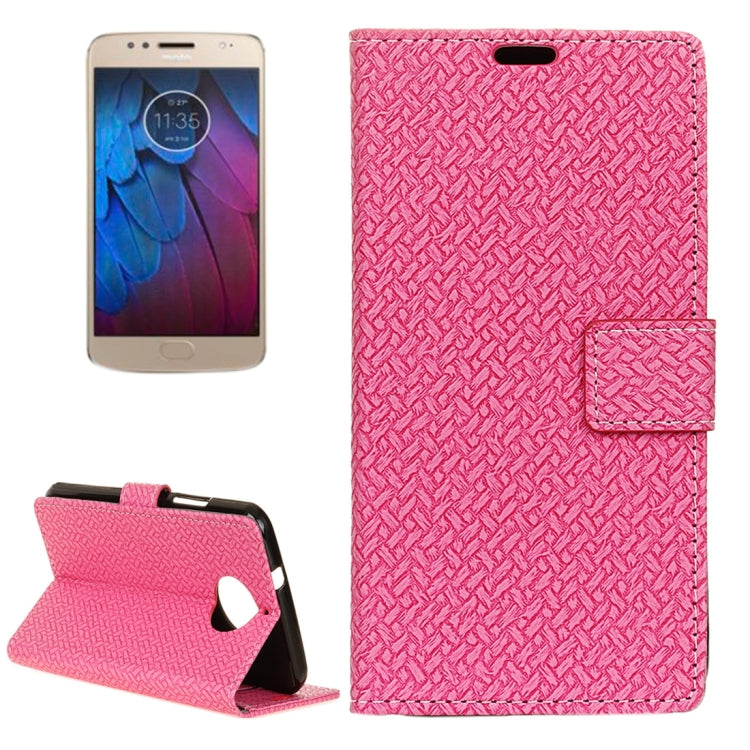 For Motorola Moto G5s Plus Knit Texture Horizontal Flip Leather Case with Holder & Card Slots & Wallet
