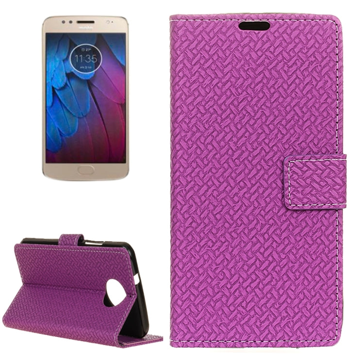 For Motorola Moto G5s Plus Knit Texture Horizontal Flip Leather Case with Holder & Card Slots & Wallet