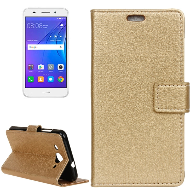 For Huawei Y3 (2017) / Y3 (2018) Litchi Texture Horizontal Flip Leather Case with Holder & Card Slots & Wallet