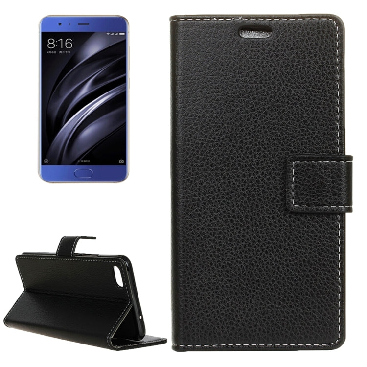For Xiaomi Mi 6 Litchi Texture Horizontal Flip Leather Case with Holder & Card Slots & Wallet