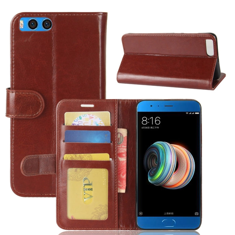 For Xiaomi Mi Note 3 Crazy Horse Texture Horizontal Flip Leather Case with Holder & Card Slots & Wallet & Photo Frame