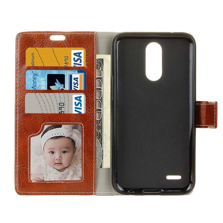For LG K10 (2017) (EU Version) Retro Crazy Horse Texture Horizontal Flip Leather Case with Holder & Card Slots & Wallet & Photo Frame